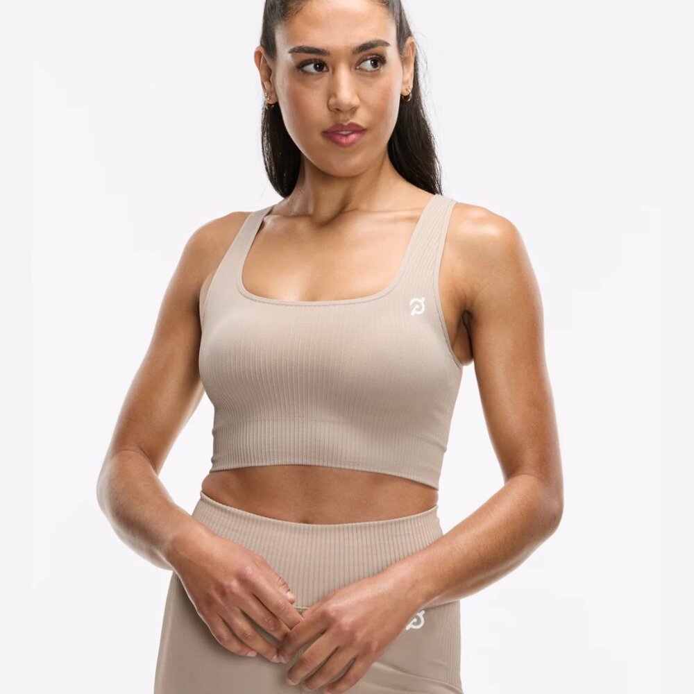 NWT, Peloton, Apparel, Seamless Square Neck Bra, Sand, XS/S